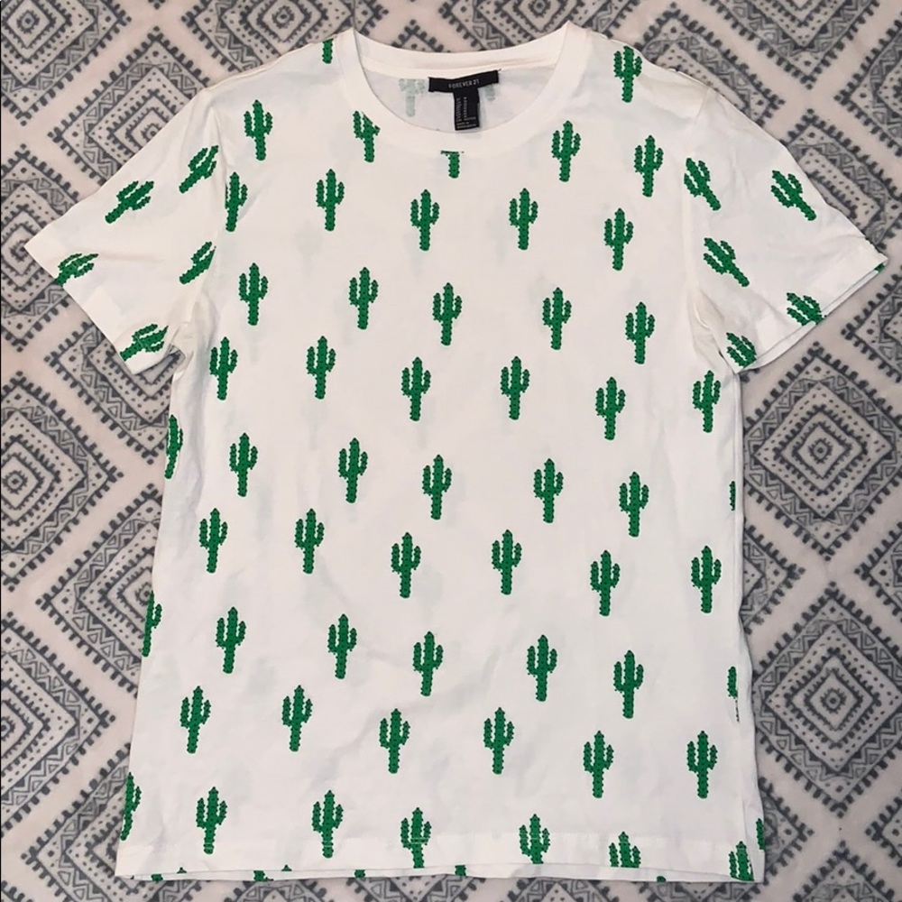 Cacti Print White Tee